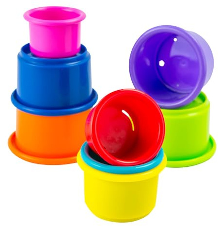 LAMAZE - Pile And Play Stacking Cups - Stacking And Nesting Toy Set - Stacking Cups for Babys - Colourful Toys of Babys, Multicoloured , From 0 Months +