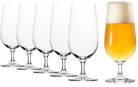 Stölzle Lausitz Grand Cuvée Biergläser Pilsgläser 390 ml, 6er-Set | Elegante Biergläser und Pilsgläser für Pils und weitere Biersorten, aus Kristallglas, stoßfest & spülmaschinengeeignet