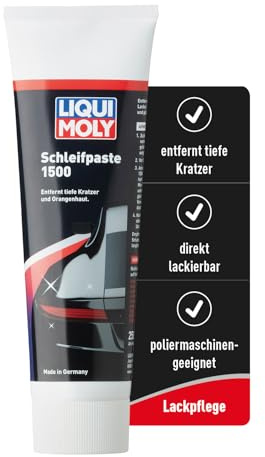 LIQUI MOLY Lackpflege Schleifpaste 1500, Art.-Nr. 21758 I 250ml Lackschleifpaste für tiefe Kratzer & sehr stark verwitterte Lacke I Abrasiver Auto Kratzer Entferner zur Lackierarbeit-Vorbereitung