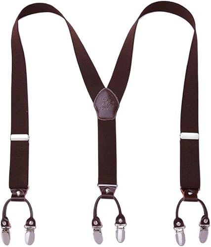 KANGDAI Hosenträger für Herren Breit Y Style 3.5 CM Mit Sehr 6 Starke Metall Clip Durable Elastic Verstellbare Hosenträger Geschenkbox für Herren und Damen