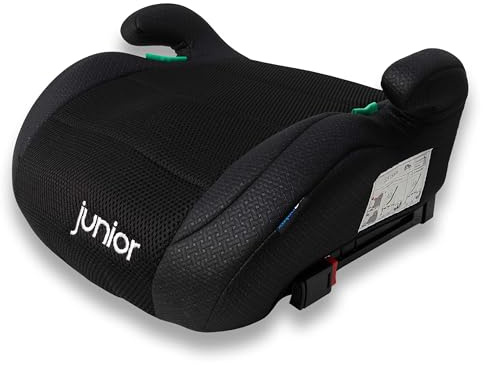 PETEX Auto-Kindersitzerhöhung mit Isofix - Max Plus, i-Size ECE R129, ca. 7 bis 12 Jahre, für Körpergröße von 125 bis 150 cm, Sitzerhöhung, schwarz