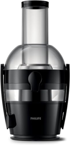 Philips Entsafter 5000 Serie, Schwarz, 800 W | 2 L, Tropf-Stopp, QuickClean, spülmaschinenfeste Teile (HR1856/70)