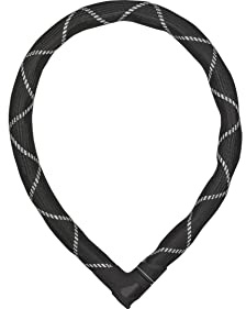 ABUS Panzerkabelschloss Iven Steel-O-Flex 8200 - Motorradschloss aus Stahlkabel mit Panzer aus Stahlhülsen - ABUS-Sicherheitslevel 8 - 110 cm, AB55149, Black