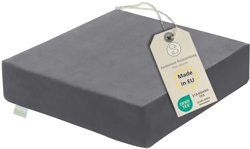 Bodyprotect Sitzerhöhung Sitzkissen Stuhlkissen Aufstehhilfe Bodenkissen 40 x 40 x 10 cm, Ökotex 100, Waschbar, grau, Made in EU