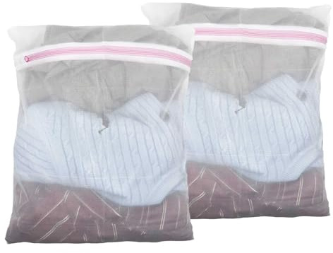 2 Stück Wäschenetz für Waschmaschine, Wäschebeutel 30 x 40cm, Wäschenetz Klein mit Versteckter Reißverschluss, Waschsack Verformung und Falten der Kleidung zu Berhindern, Waschnetz Schützt Kleidung