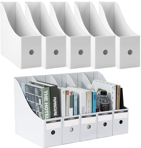 Shodiffy Zeitschriftenhalter Kraftpapier 10 Stück Zeitschriftensammle Aktenhalter A4 Schreibtisch Stehsammler Pappe Schreibtisch Organizer für Datei Ordner Schreibwaren Bürobedarf