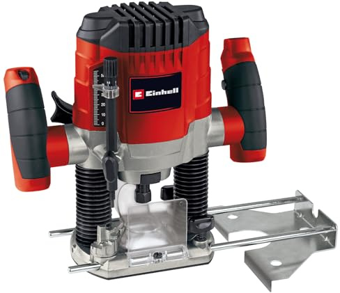 Einhell Oberfräse TC-RO 1155 E (1100 W, Ø 6 und 8 mm, Drehzahlregelung, Parallelanschlag, Absaugadapter, inkl. Zubehör)