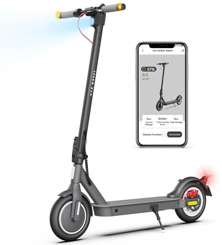E Scooter mit Straßenzulassung, 10 Zoll, Max 32km Reichweite 20km/h, Komfortable Stoßdämpfung, Elektro Scooter bis 120kg, Blinker, APP-Verbindung, Duales Bremssystem E Roller für Erwachsene