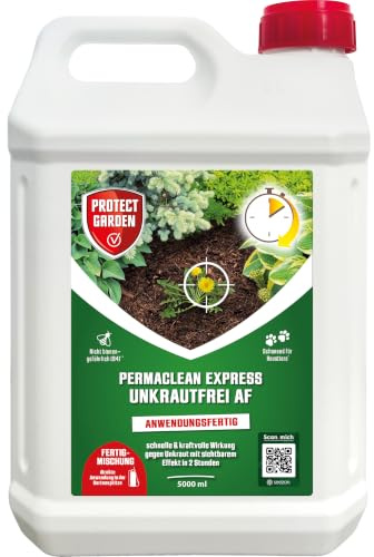PROTECT GARDEN Permaclean Express Unkrautfrei AF, anwendungsfertiger Unkrautvernichter mit schneller Wirkung gegen Unkräuter und Ungräser, 5 Liter Fertigformulierung