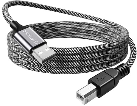 MOSWAG Langes Druckerkabel 5m Scannerkabel USB Druckerkabel USB Typ A auf Typ B Scannerkabel
