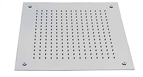 Bernstein Einbauduschkopf DPG5005 – XXL-Regendusche für Deckeneinbau, superflach 50x50 cm, Edelstahl, chrom, wasserstoppend, Anti-Kalk-Düsen, moderne Deckenbrause für Regendusche