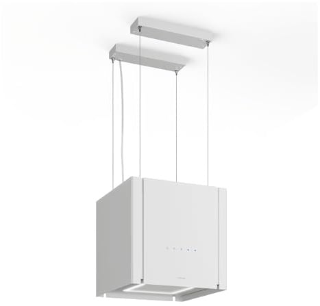 Klarstein Velaire Dunstabzugshaube Deckenhaube 40 cm - A++ Energieklasse, 601 m³/h Luftstrom, Touch-Bedienung, LED, Liftfunktion, Leise, Abzugshaube, Weiß