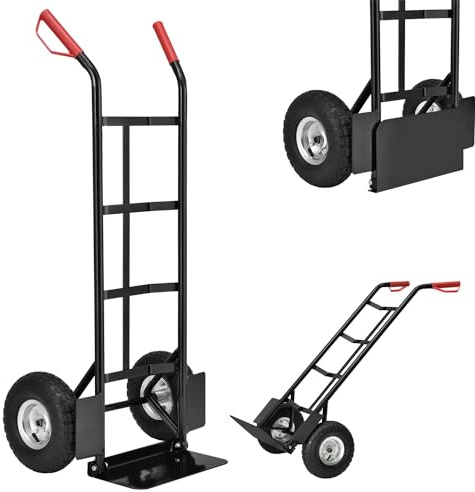 Juskys Sackkarre Basic klappbar - Transportkarre mit großen Luftreifen & massivem Stahlrahmen - Handkarre für Umzug & Getränkekisten