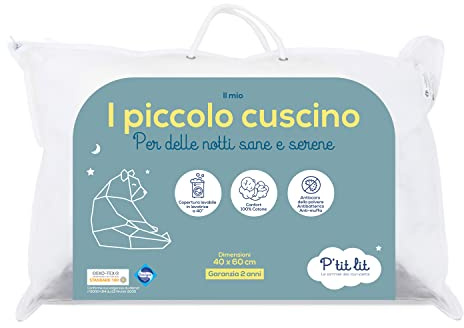 P'TIT LIT - Babykissen | Kinderkissen 40x60 cm - Bezug 100% Baumwolle - Anti Milben - Hypoallergen - Oeko Tex
