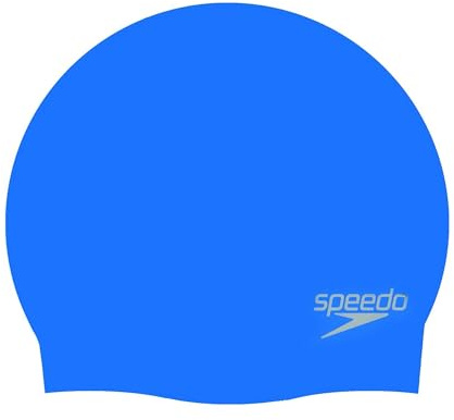 Speedo Unisex Erwachsene Einfarbige, geformte Badekappe aus Silikon | Schwimm-Essentials | Haarschutz Trainingshilfen, Neon Blue, Einheitsgröße