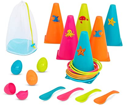 B. toys - Spiele im Freien in Hülle und Fülle - Ringwurf & Ei-und-Löffel-Spiel - Outdoor Spiele Combo - Partyspiele für Kinder - Outdoor-Spielzeug - 3 Jahre +