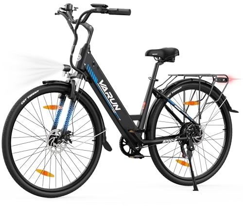 VARUN E Bike, 28 Zoll Ebike Damen Herren mit 48V 499.2 Wh Akku, Bis zu 110 km, 250W 55Nm Motor, 25 km/h, City Elektrofahrräder mit 7-Gang, Tempomat Modus, Pedelec E-Fahrrad für Pendeln, Trekking