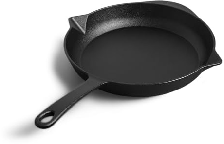 BURNHARD® Gusseisen Pfanne Ø30 cm, Bratpfanne, Pre-Seasoned, Für Gasgrill | Backofen und alle Herdarten inkl. Induktion