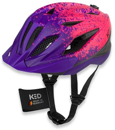 Street Jr Pro Kinder- und Jugend-Fahrradhelm mit LED Rücklicht, 300g, Made in Germany, Maxshell-Technologie, K-FIT Anpassung, Violet pink, 49-55 (S)