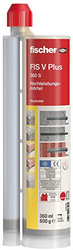 fischer Hochleistungsmörtel FIS V Plus 360 S, wetterfester Mörtel für den Innen- und Außenbereich, universeller Montagemörtel, Zementmörtel für Schwerlasten & alle relevanten Baustoffe, 360 ml