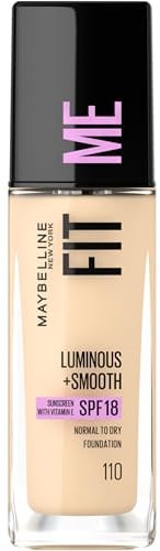 Maybelline New York Make Up, Fit Me! Foundation mit LSF18, Für makellose Haut, Alle Hauttypen, Nr. 110 Porcelain, 30 ml