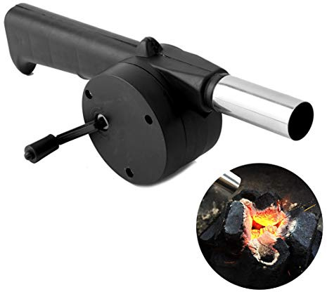 Wailicop BBQ Ventilateur Barbecue Grillgebläse Manual GebläSen Cranked Ventilator Fan Luftgebläse Barbecue Für Outdoor Camping Hand Air Blower