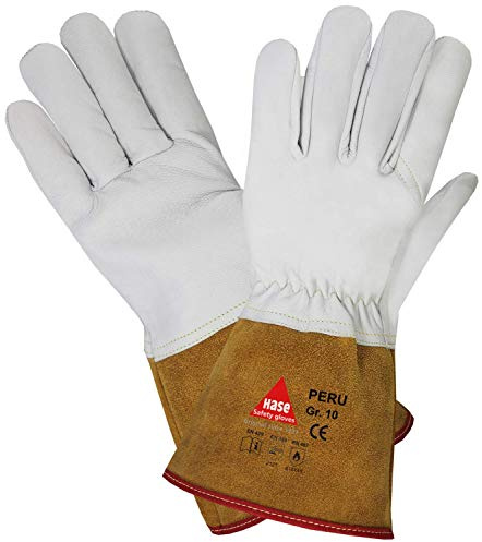 Hase Safety „Peru“ - Leichte Schweißerhandschuhe, EN388,EN420, EN407 - Handschuhe zum Schweißen, Größe: M