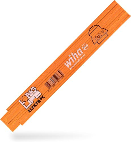 Wiha Elektriker Gliedermaßstab Longlife® (42068) I Zollstock 2 m I Meterstab metrisch I orange I Messwerkzeug für den Profi