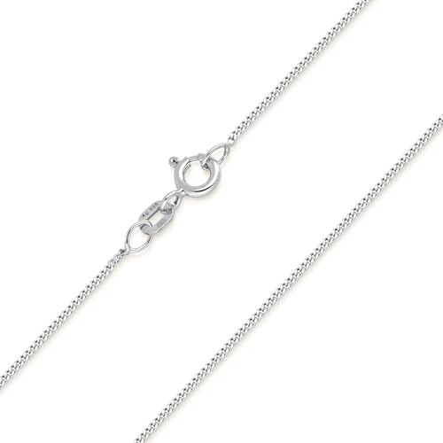 MATERIA Schmuck feine 925 Silber Panzerkette 1mm - Damen Halskette silber in 40-120 cm verfügbar #K32, Länge Halskette:40 cm
