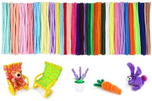400 Stück Pfeifenreiniger zum Basteln, 27 Farbe Chenilledraht 30cm x 6mm, Pfeifenreiniger Bunt, Basteldraht Pfeifenputzer zum Basteln für Kreative DIY Projekte und Bastel Dekorieren