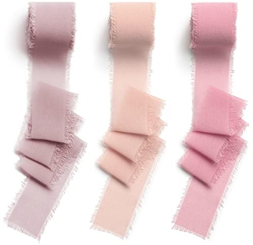 CHUQING 3 Rollen Geschenkband Chiffonband 3,8 cm x 6 m Schleifenband Bänder für Hochzeiten, Festival