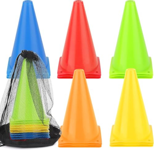TNOMSNO Markierungskegel Fussball, 18cm Hütchen Pylonen Markierungskegel Durabile Fußball Markierkegel für Fußball, Sport, Reitsport