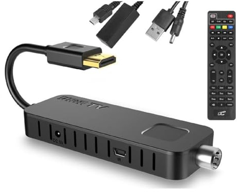 LTC TV Stick DVB-T2 | Tuner HDMI USB 2.0 | PVR Timeshift Dolby Digital Plus | Full HD 1080p | Mehrsprachig EPG DVB-T DVB-T2 kompatibel | USB Media-Player für Filme Musik Fotos