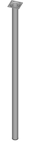 Element System Möbelfuß rund – Stahlrohrfuß, ideal als Tischbein für die Gestaltung individueller Möbelstücke – Ø 30 mm, Länge 800 mm, Weißaluminium