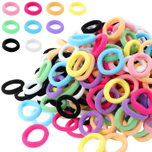 Hanyousheng 200 Stück Haargummis, 9 Farben Haargummi Damen, Zopfgummi, Haarband, Gummibänder Haarbänder, Haargummis Klein, Haargummi Mädchen, für Mädchen Mann Frauen, Mehrfarbig