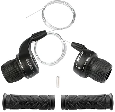 MEGHNA 21 Speed Fahrrad Schalthebel 3x7 Revoshifter Set 7 Fach Drehgriff-Schalter Twist-Schalthebel für Fahrräder Rennrad Mountainbike Citybike Faltrad Fahrradzubehör