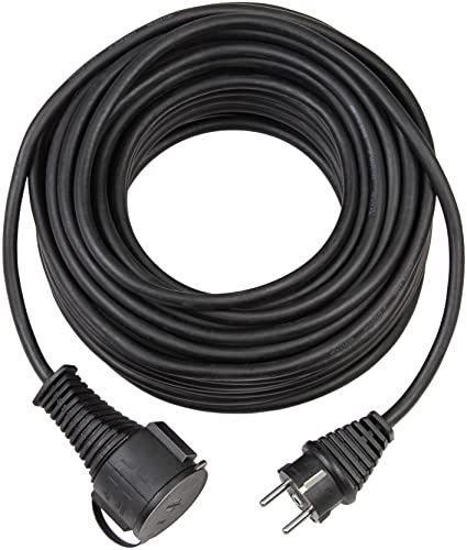 Brennenstuhl Qualitäts-Gummi-Verlängerungskabel 10m (IP44, Kabel für außen) schwarz