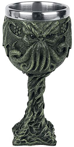 Nemesis Now Cthulhus Durstkelch, 21 cm, Grün, Harz mit Edelstahl-Einsatz