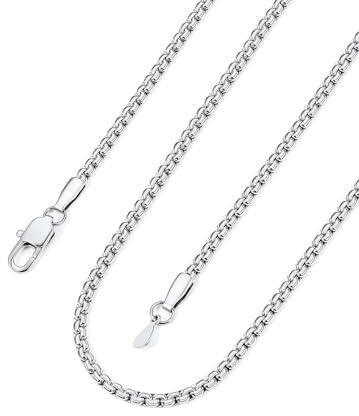 Bandmax Halskette Edelstahl Herren Damen Venezianer Kette für Männer Gliederkette 2/4/6mm Breit Box Link Kette Silber/Gold/Schwarz Venezianisch Briolette Ketten Halsreif Halsschmuck, Länge 35-76cm