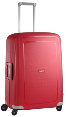 Samsonite S'Cure Spinner Check-in-Koffer, 69 cm | Rot, Hartschalenkoffer, 69H x 49W x 29D cm, 79 L, 4.2 kg, mit TSA-Schloss und höhenverstellbarem Trolley-Griff