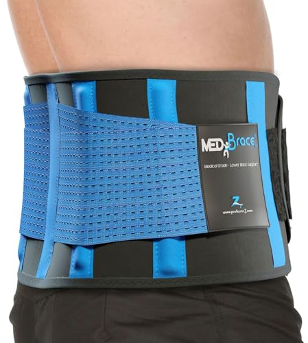 MEDiBrace Rückenstützgürtel für Herren mit Stützstreben & Doppelzuggurten | Rückenbandage mit anpassbarer Kompression für Alltag, Arbeit und Sport, geeignet bei Ischias, Bandscheibenvorfall & Skoliose