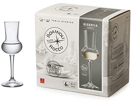 Bormioli Rocco 166180 Riserva Grappakelch, 80ml, Glas, transparent, 6 Stück