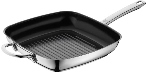 WMF Durado Grillpfanne Induktion gerillt 28x28 cm, Steakpfanne Induktion, Cromargan Edelstahl beschichtet, Keramikbeschichtung, backofenfest