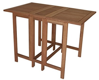 gartenmoebel-einkauf Doppel Klappentisch Balkon Tisch, rechteckig, braun