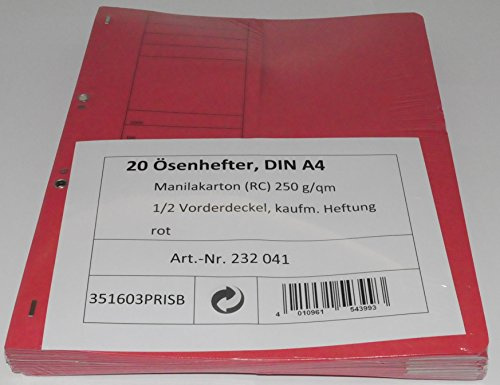 Ösenhefter rot A4 - 20 Stück