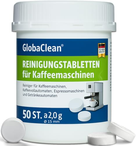 50 Reinigungstabletten für Kaffeevollautomaten & Kaffeemaschinen - 2g - Kompatibel mit Jura, Siemens, Delonghi, Philips, Saeco, Melitta, Krups, Bosch, Miele uvm.