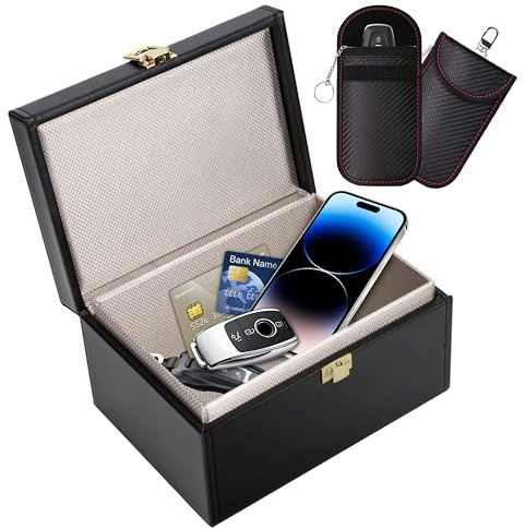 BBWELL Keyless Go Schutz Autoschlüssel Box, Faraday Box & Faradayschutzhülle (2 STK) für Sicheren Schutz,Schlüsseltasche Schlüsseletui Schlüsselmäppchen Car Key Safe