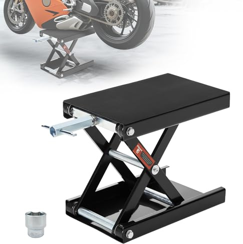 Donext Motorradheber Scherenwagenheber, 544 kg Kapazität, breiter Deckhebe, Ständer, Wartung, Fahrräder, ATVs, Garagenreparatur, Mittelständer, Hebewagenheber, Schwarz
