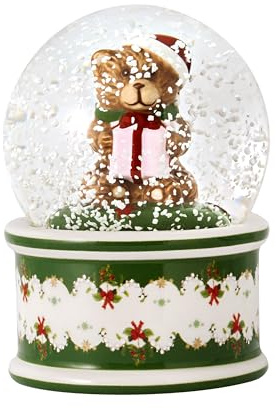Villeroy & Boch - Christmas Toys - Schneekugel mit Bärenmotiv, Set, Größe 6,5 x 6,5 x 9 cm, Mehrfarbig, Spülmaschinenfest, Mikrowellengeeignet, Weihnachtsdekoration, Porzellan und Glas