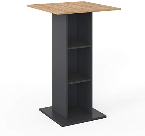 Vicco Bartisch Rodeo, Anthrazit, 70 x 70 cm, als Stehtisch nutzbar, platzsparend für kleine Bereiche